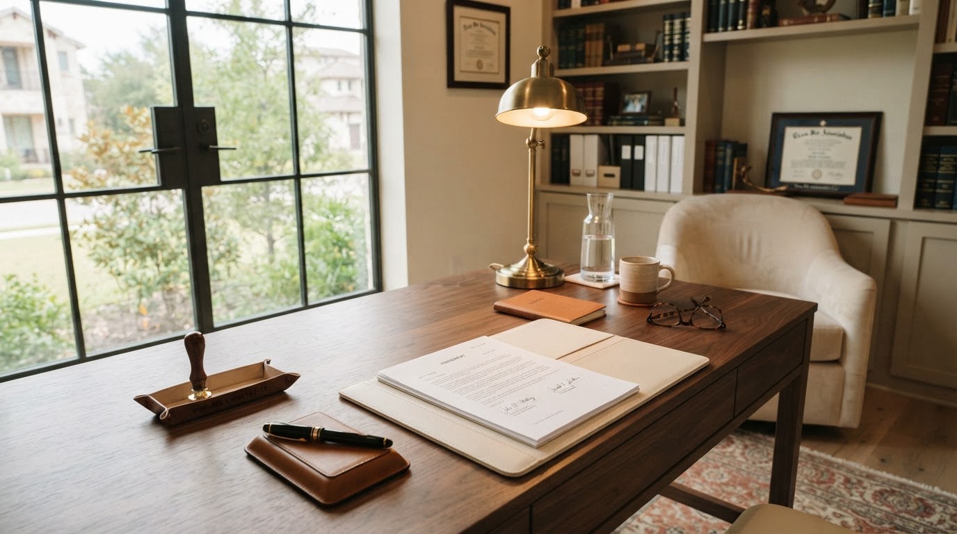 A welcoming consultation desk prepared with documents